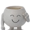 Flower Pot Cute Smile Standing Succulent Flowerpot Fadeless Resin Plant