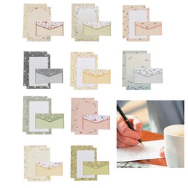 SUpoetry 10 Christmas Writing Paper with Envelope, 60 Pieces Writing Paper and 30 Envelopes, Beautiful Writing Paper, Letter Paper Set for School, Household and Office