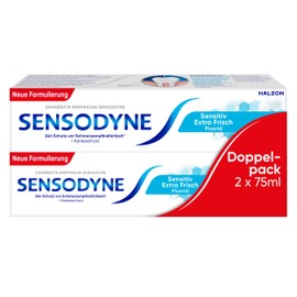 Sensodyne Sensitive Extra Fresh Toothpaste, Daily Toothpaste, for Pain-Sensitive Teeth, 2x 75 ml