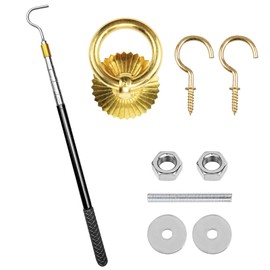 Homaisson Attic Ladder Pull Down System, Stainless Steel Retractable Rod Kit with Hook, Attic Steps Pull Down, Quality and Easy to Install, Replacement Parts for Various Needs