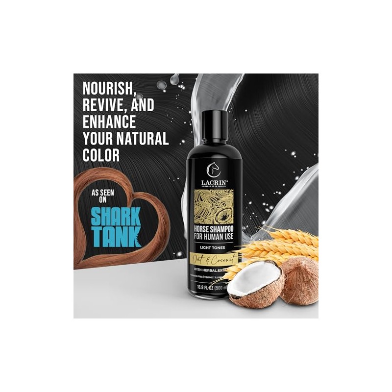 Shampoo Lacrin Coco Avena. Shampoo de caballo para uso humano.