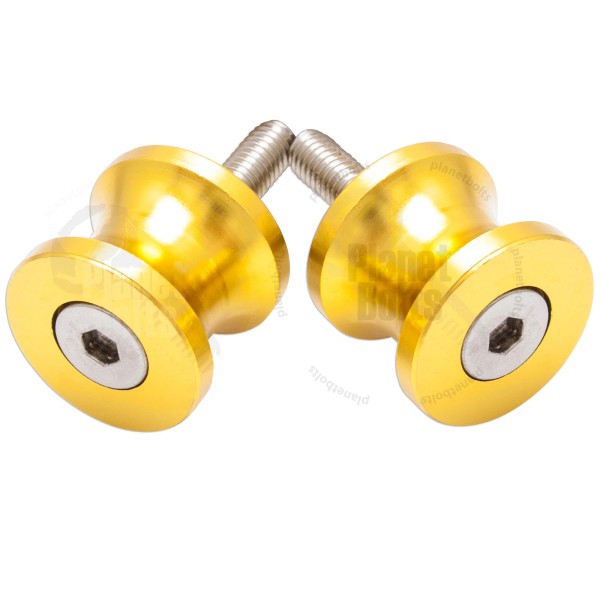 LuckyBike Gold Micro Swingarm Stand Spools For Yamaha YZF R6