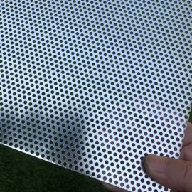Aluminum Perforated Metal Sheets 16 Gauge 19.6 inch by 9.8 inch Expanded Metal Mesh Aluminum Opening 1/8" 0.12 inch (About 3 mm) Perforated Steel Sheet Aluminum Mesh Screen Decorative Metal Mesh