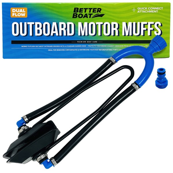 Boat Motor Muffs Outboard Motor Muffs and Inboard I/O Ear Flusher Motor Flush Warmer Parts Hose Adapter Boat Muffs Outboard Engine Flush Marine Use Kit Boat Accessories Winterizing Flushing & Warming