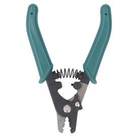 VELATEMOR 3 Hole Fiber Stripper, Quick & Accurate Optic Fiber Stripping Tool with Safety Lock, Automatic Reset Spring, Ergonomic Design, Long Lasting for Electrical Work