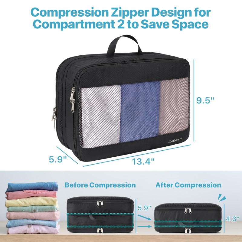 Cambond Double Sided Expandable Packing Cubes - Separate Clean and