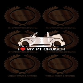 Isakson Designs I Love My PT Cruiser Decal Sticker Lowered Convertible For Chrysler PT Cruiser