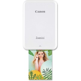 Canon Zoemini Instant Mini Photo Printer (White) + pack of 20 sheets + pack of 10 circle stickers