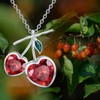 LWQQWL Cherry Necklace for Women 925 Sterling Silver Red Cherry