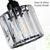 Crystal Semi Flush Mount Ceiling Light,3-Light Black Close to Ceiling
