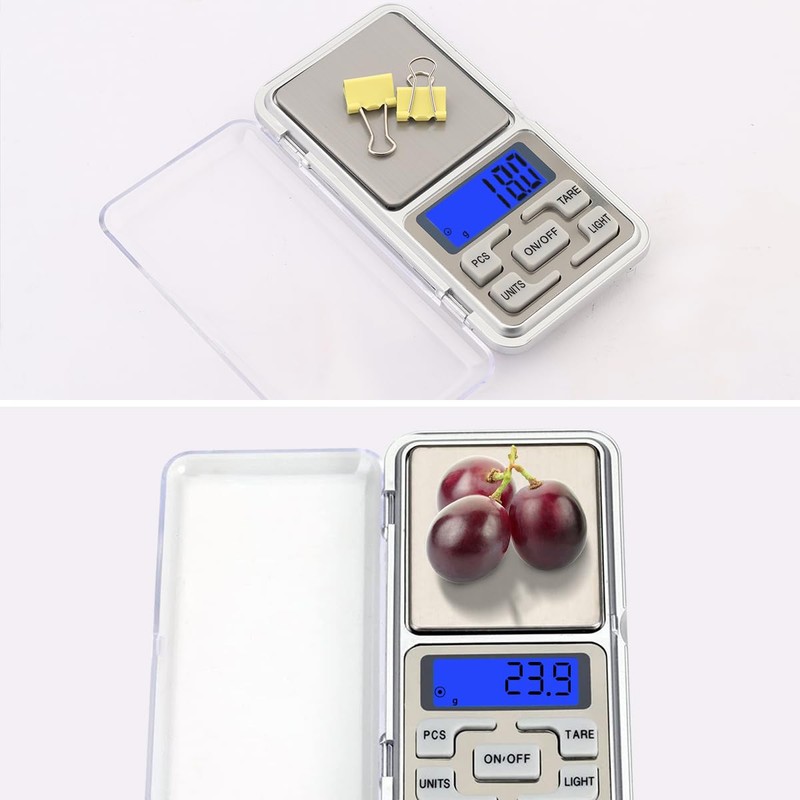 SSGP Bascula Gramera Digital (500g/0.1g),BáScula De Cocina,BáScula ElectróNica,BáScula PrecisióN,Pantalla Lcd,Mini,Acero
