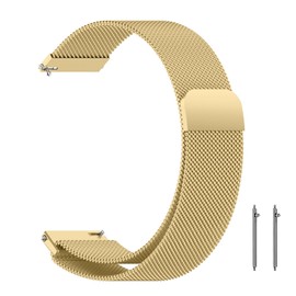 ZoRoll 18 mm Metal Strap Compatible with Garmin Venu 3S/Venu 2S, Stainless Steel Mesh Wristband, Replacement Band for Garmin Forerunner 265S/255S/255S Music/Vivomove 4S/3S - Gold