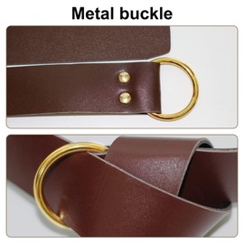 MiOYOOW Sword Holder Belt, Adjustable Leather Belt with Dagger Holster Assassin Costume Accessory for Viking Warrior Cosplay Performance