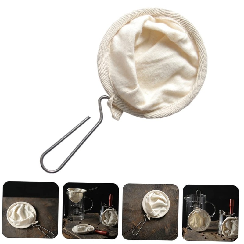 Zerodeko 2pcs Flannel Coffee Filter Strainer Bag Stainless Steel Frame