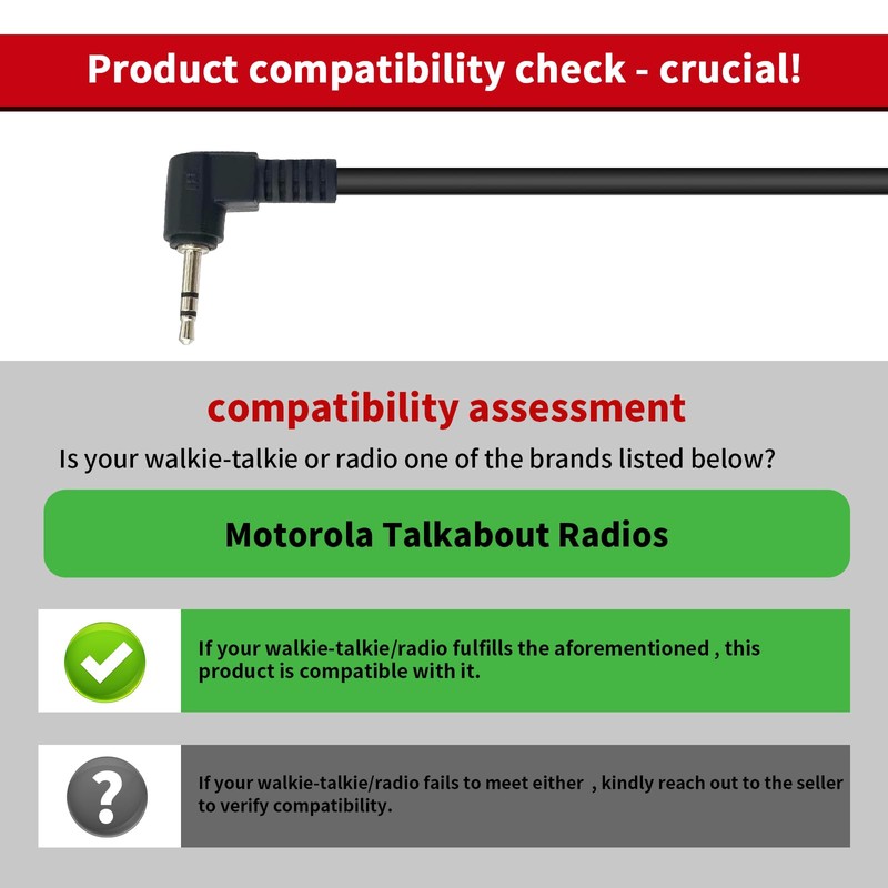 1-Pin 2.5mm Shoulder Speaker Mic Compatible with Motorola Talkabout Two-Way