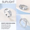 Suplight Sterling Silver Rings for Men Cubic Zirconia CZ Engagement