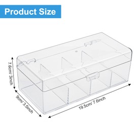 Clear Acrylic Qtip Holder Dispenser with Lid, 4-Compartment Cotton Ball Holder for Cotton Pads, Q-Tips, Makeup Sponges, Transparent athroom Canisters for Bathroom, Bedroom, or Vanity Countertop