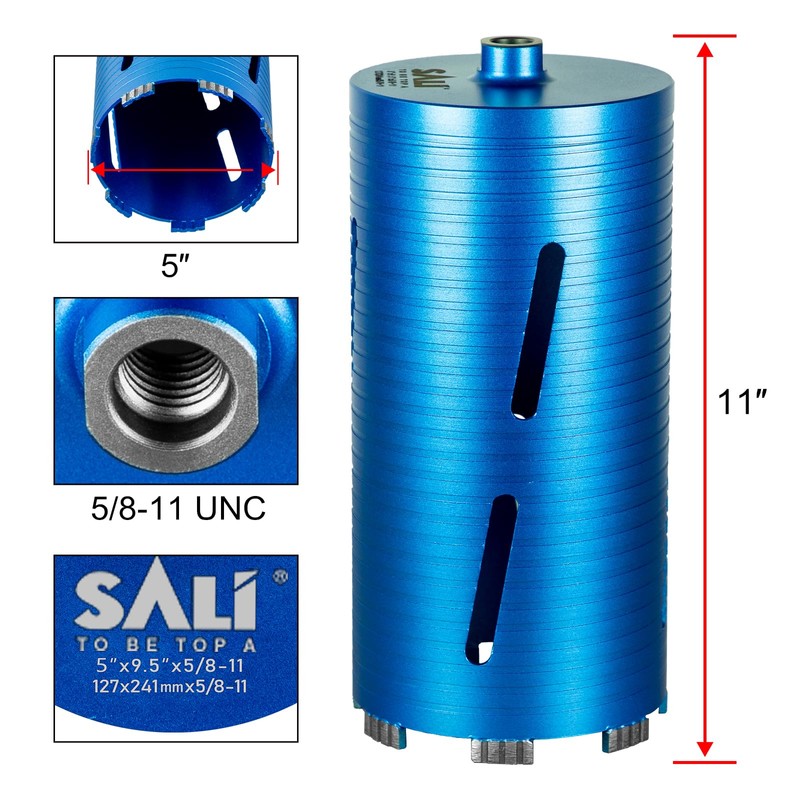 SALI Diamond Core Drill Bits 5" Diameter 10"/254mm Drilling Depth