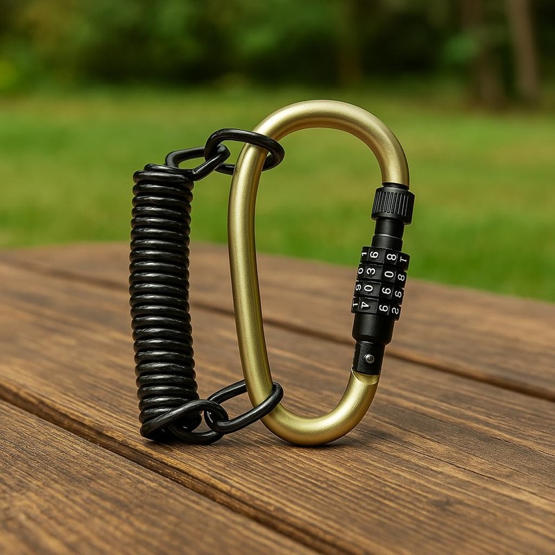 Interbosch BV Cable Carabiner Combination Lock - 180 cm Long,