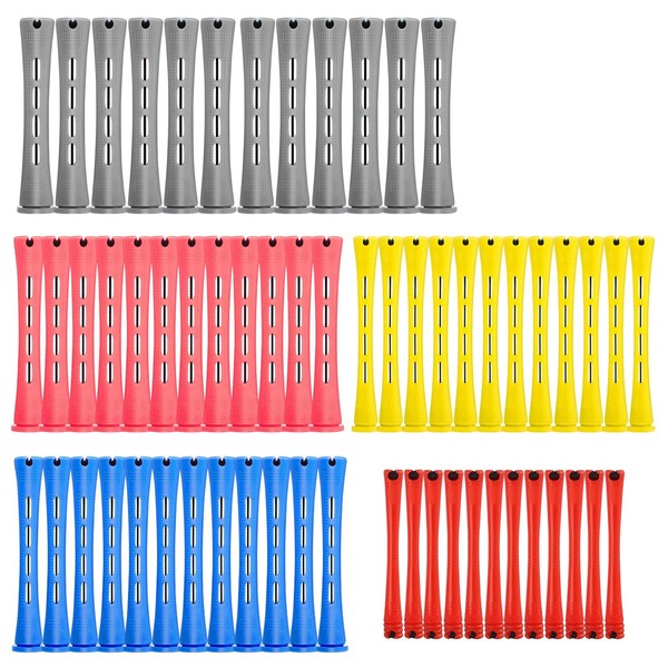 60 Pieces Perm Bars Curlers Plastic Perm Bars Hair Rollers Plastic Perm Cold Wave Rods Plastic Perm Bars Set Curler Hair Perm Bars Set