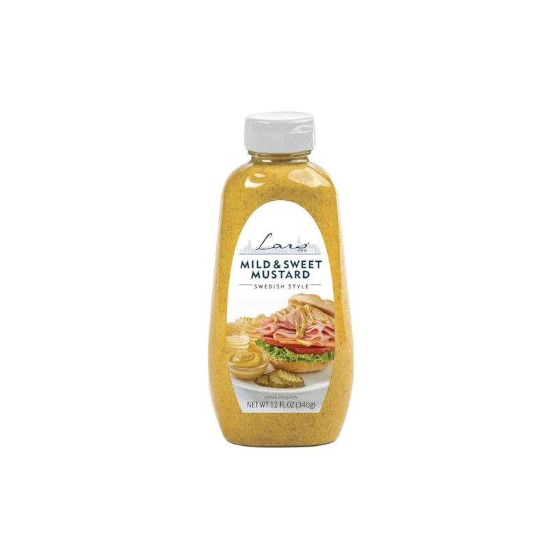 Lars Own Mild & Sweet Mustard, 12oz Bottle (Pack of