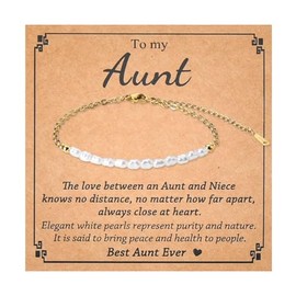 To My Aunt Pearl Bracelet - I Love You Auntie Gift from Niece for Mother's Day, Wedding, Birthday, Retirement, Holidays - Long Distance Accessories