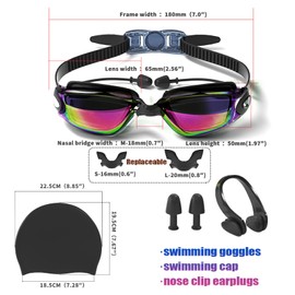 JSTHHTT Swimming Goggles, UV Protection Swim Goggles, Anti Fog Swim Goggles, Adult Unisex Swim Goggles, Waterproof Swim Goggles, Soft Goggles Swimming for Men, Women