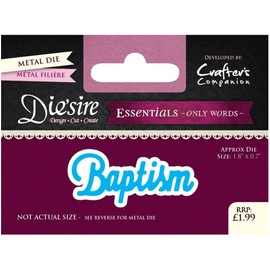 Crafter's Companion Diesire-Essentials Only Words-Baptism, Metal, 6.3 x 9.7 x 0.1 cm