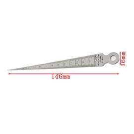 Welder Inspection Taper Ruler, 1-15 mm Stainless Steel Welding Ruler, British Gauge Can Be Used to Measure Inner Diameter, Opening and Distance