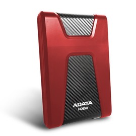ADATA Disco Duro Externo HDD HD650, 1 TB, Rojo USB 3.1,Contra Polvo y Salpicaduras