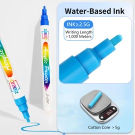 Guangna 72 Colors Acrylic Paint Markers, Round Medium Tip Acrylic Paint Pen, Ideal for Wood, Metal, Plastic, Canvas, Fabric, Glass, Ceramic, Rock Painting DIY Crafts Making Art Supplies