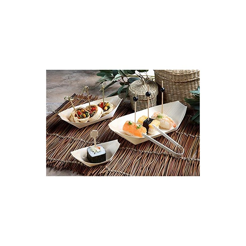 Einweggeschirr & Besteck 50 Fingerfood - Schalen, Holz 11 cm