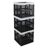 Afromy 18 L Collapsible Storage Crate, 3 Pack Plastic Stackable