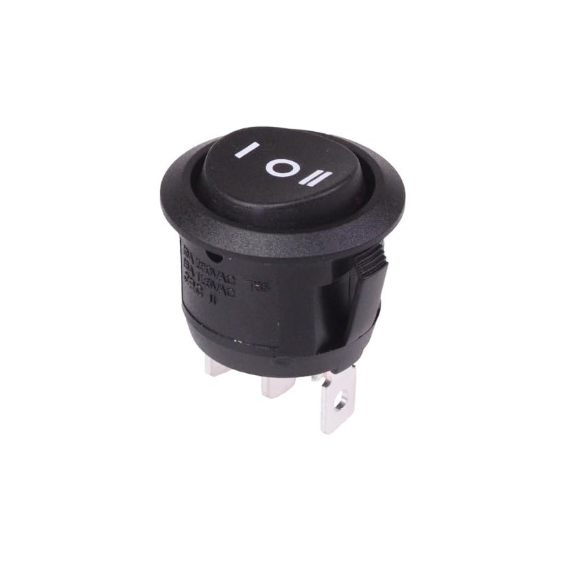 (On)-Off-(On) Momentary Round 20mm Rocker Switch 16A SPDT R13-112I-02