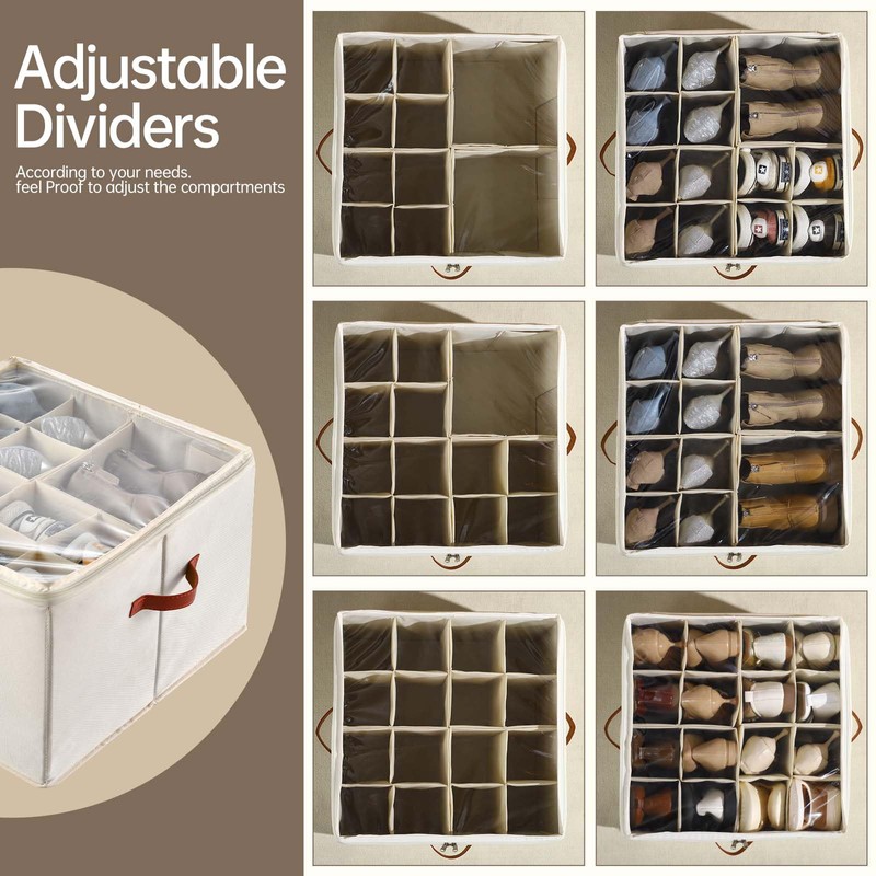 INSTY Shoe Organizer for Closet, 2 Pack Foldable Shoe Storage