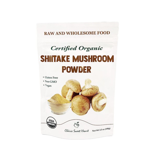 Cherie Sweet Heart Organic Shiitake Mushroom Powder 100 Grams (15 Servings)