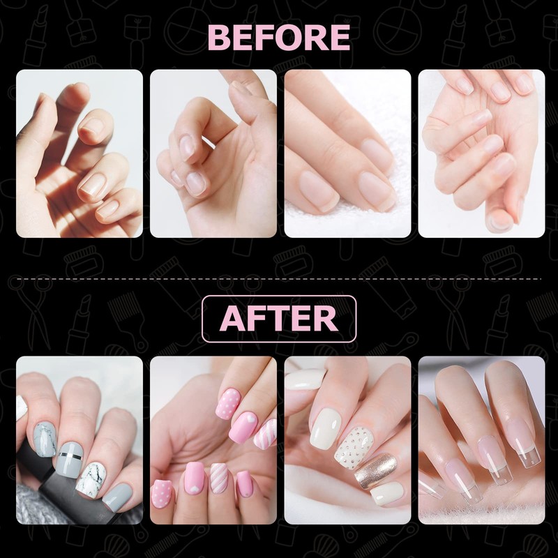 Nail Capsules 500 Pieces Acrylic False Nails Clear American Nails