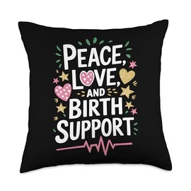 Birth Midwifery Design Labor Postpartum Doula Midwife Throw Pillow