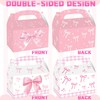 JeVenis Pink Bow Goodies Boxes Bow Popcorn Boxes Pink Bowknot