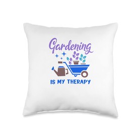 Gardening as Therapy Nature Hobby Gardener Throw Pillow