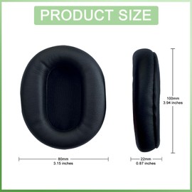 hopopower Replacement Earpads Cushions for Sony WH-CH710N / WH-CH720N Over-Ear Headphones, Ear Pads with Soft Protein Leather, High Density Foam (Black)