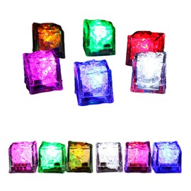 Mrisata Pool Toy Diving 2.6 x 2.7 x 2.7 cm, 12 Pieces Luminous Diving Pool Toy, Colourful LED Ice Pieces, Swimming, Diving, Throwing Toy Set, Bath Toy for