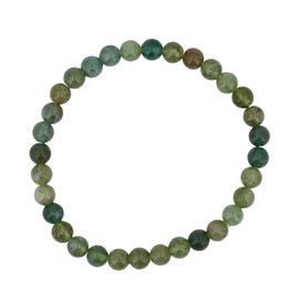 Taddart Minerals - 6mm Natural Gemstone Ball Bracelet on Elastic Nylon Thread - Handmade, Rubber