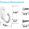 Chanvoo Light Switch Plate Hooks, 3 Pack Tiny Wall Mounted