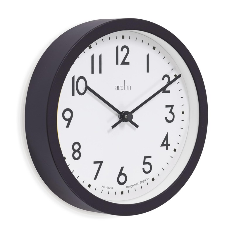 Acctim Elstow 22843 Wall Clock in Soot Black
