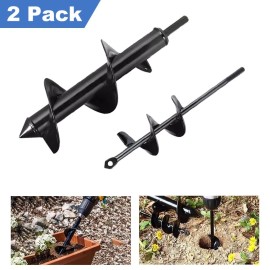 Unbranded Garden Auger Drill Bit for Cordless Drill - 2 PCS, Bulb Planter Tool