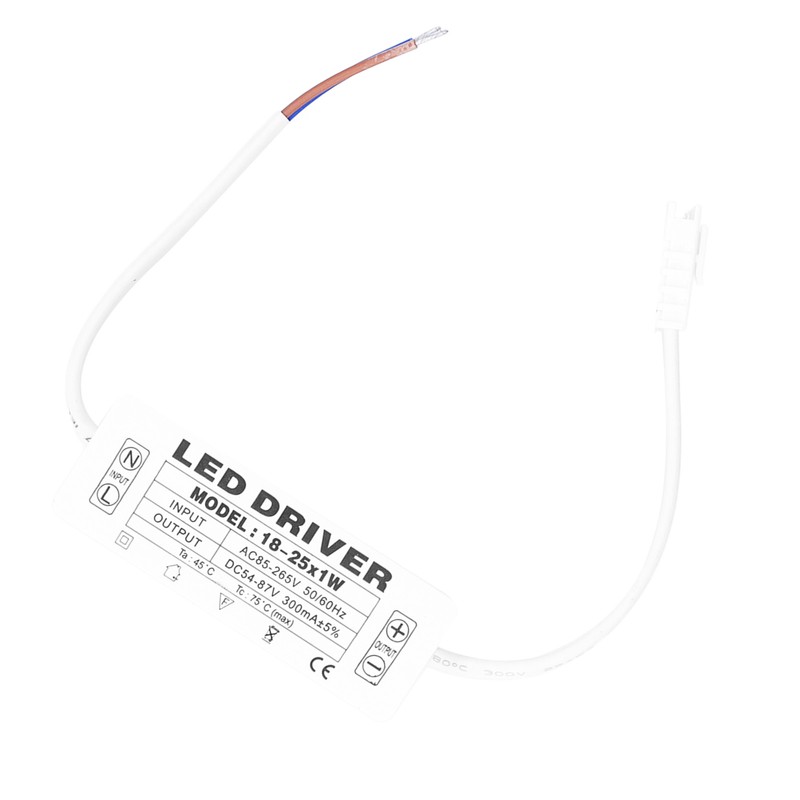 18‑25X1W LED Driver Constant Current 300mA Input AC85‑265V Output 54‑87VDC