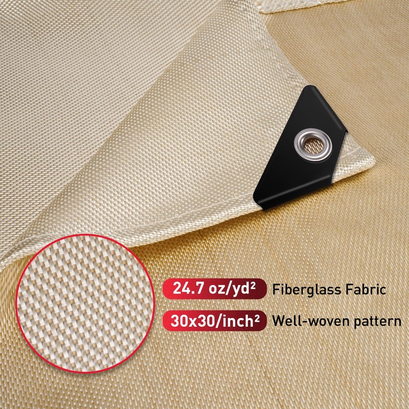 Fiberglass Welding Blanket 6x8 ft - 1022 °F High Temp