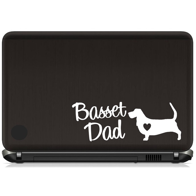 Basset Hound Dad Decal Sticker for Car Window BG 673A