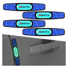 4PCS Fluorescent Car Bumper Guard Strips, Anti-Collision Bumper Protector Trim for Front Rear Doors, Universal Waterproof Scratch Resistant Strip Car Door Edge Guards for Sedan SUV Truck (Blue/Sports)